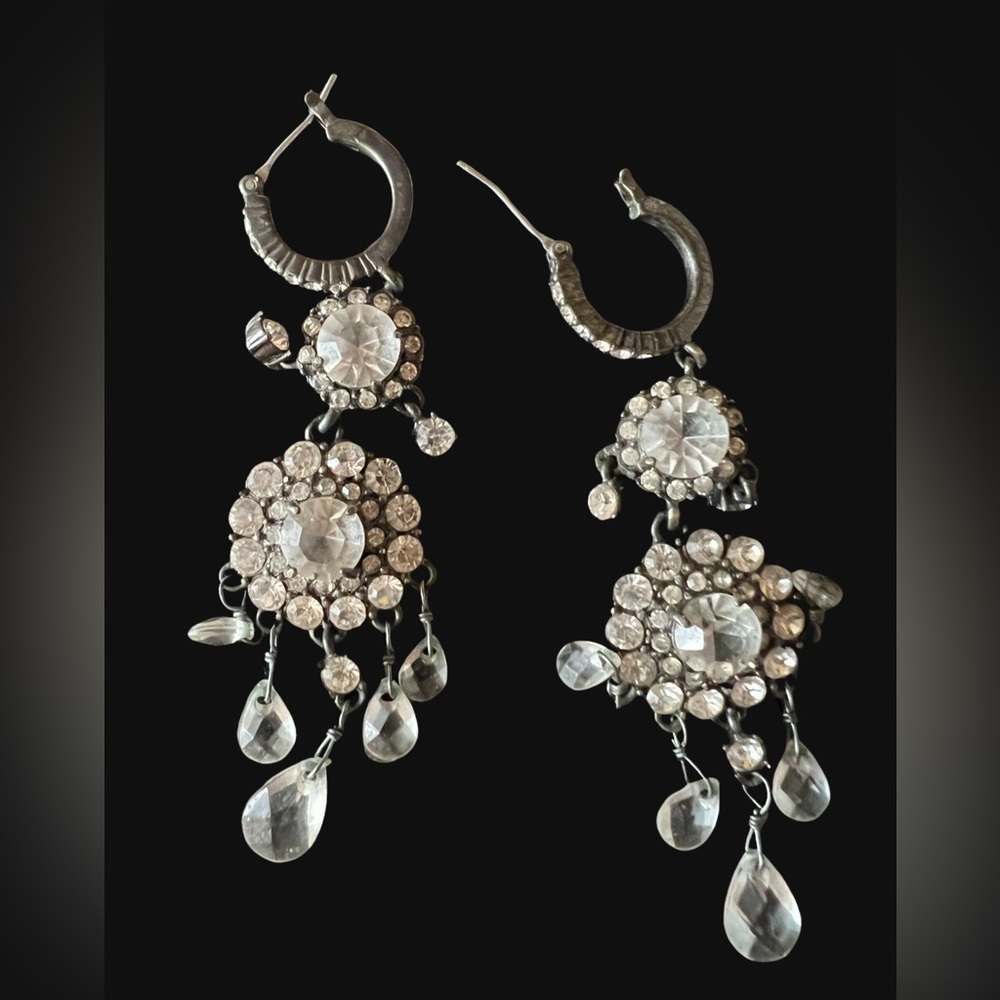 Lovely, silver and rhinestone glamorous earrings.
